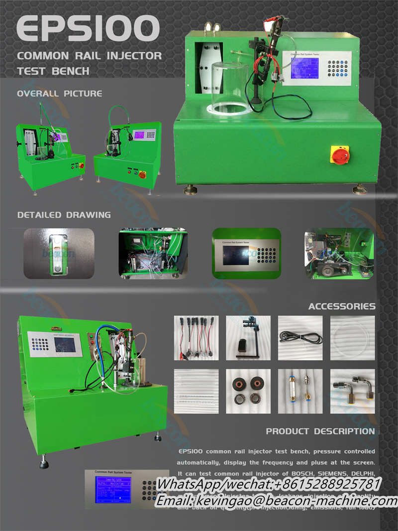 High Pressure MS100 EPS100 DTS100 Diesel Fuel Common Rail Injector Nozzle Test Bench With High Pressure Meter